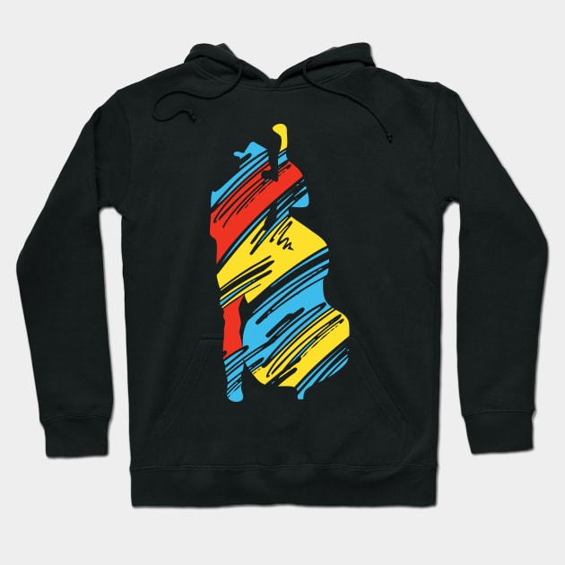 Colorful Fancy Bass Player Hoodie by jazzworldquest